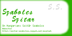 szabolcs szitar business card
