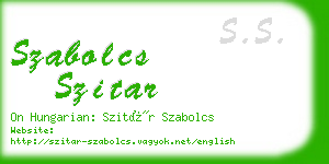 szabolcs szitar business card